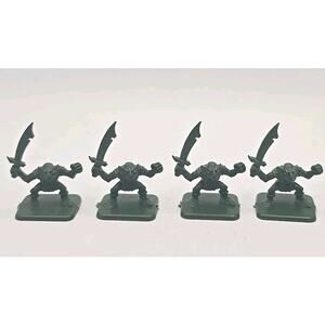1990 Hero Quest Hero Green Figures Goblin w/ Curved Sword Lot of 4 SKU 323
